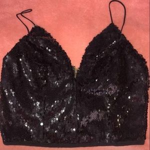 sequin crop top